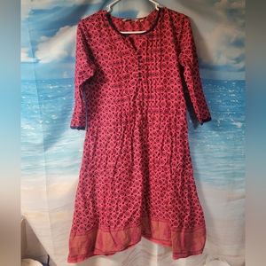 Avaasa 3/4 sleeve Cotton Dress‎ Size Medium